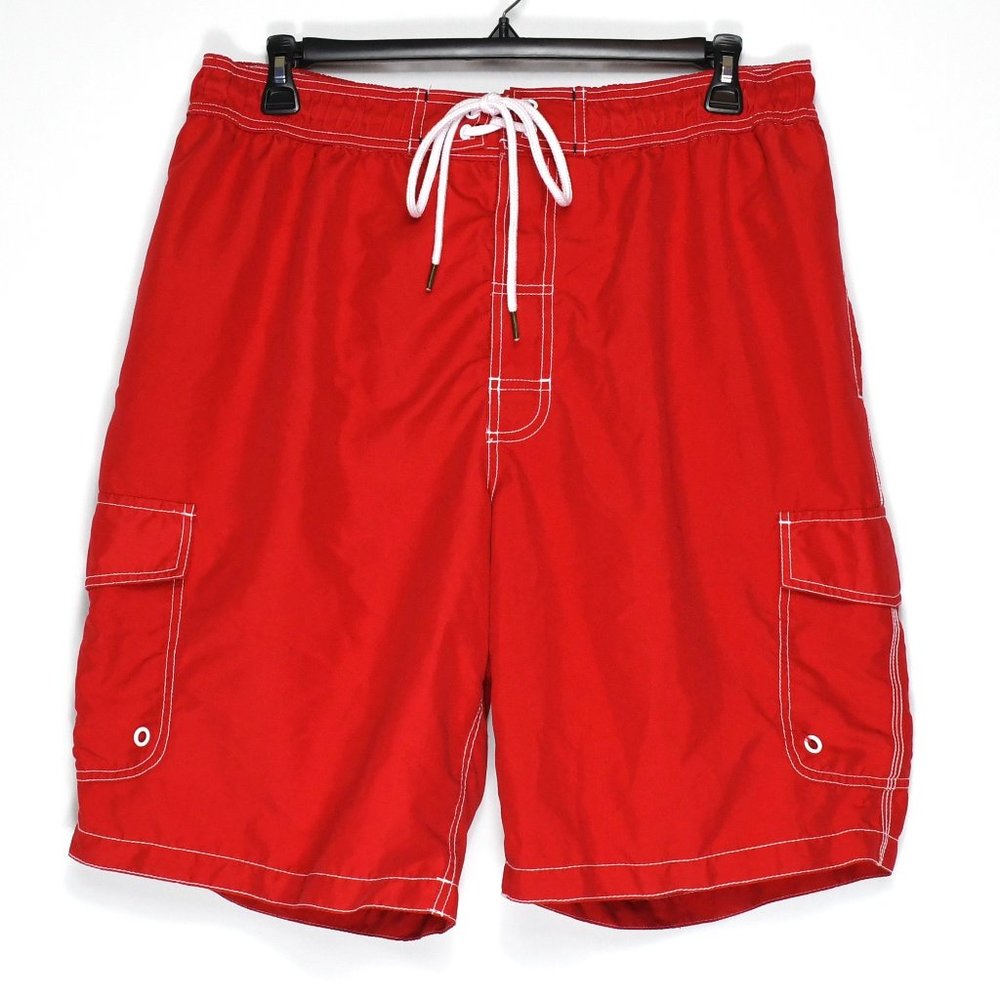 Foundry Red Swim Trunks 1XL